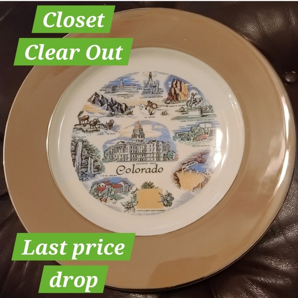 Other - Vintage tan & white Colorado state collector plate